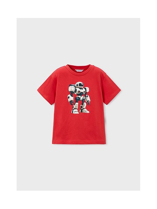 MAYORAL T-SHIRT BLUZKA KOSZULKA NA KRÓTKI RĘKAW DLA CHŁOPCA ROBOT 3066 /43