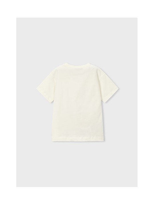 MAYORAL T-SHIRT BLUZKA KOSZULKA NA KRÓTKI RĘKAW DLA CHŁOPCA KREM AUTO 3069 /48