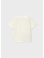 MAYORAL T-SHIRT BLUZKA KOSZULKA NA KRÓTKI RĘKAW DLA CHŁOPCA KREM INTERAKTYWNY ROBOT 3065 / 39