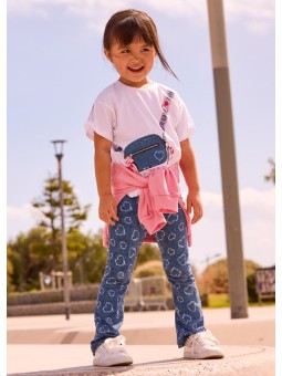 MAYORAL KOMPLET DLA DZIEWCZYNKI KOSZULKA LEGINSY DZWONY 3730 /15