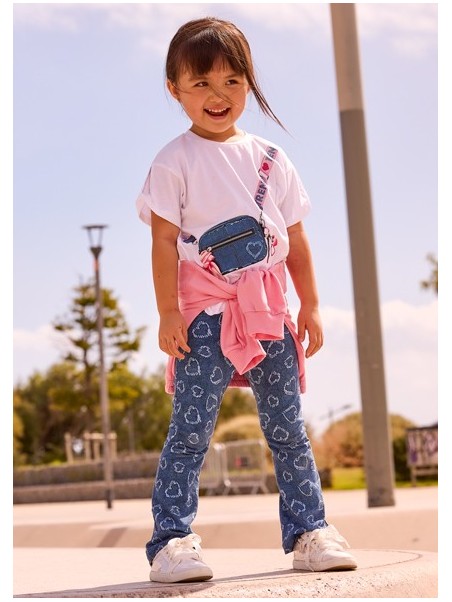 MAYORAL KOMPLET DLA DZIEWCZYNKI KOSZULKA LEGINSY DZWONY 3730 /15