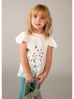 MAYORAL KOMPLET DLA DZIEWCZYNKI KOSZULKA LEGINSY ZIELONY 3724 /86