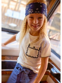 MAYORAL KOSZULKA NA KRÓTKI RĘKAW DLA DZIEWCZYNKI KREM 3013 /11