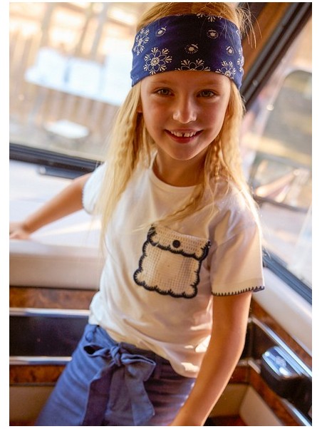 MAYORAL KOSZULKA NA KRÓTKI RĘKAW DLA DZIEWCZYNKI KREM 3013 /11