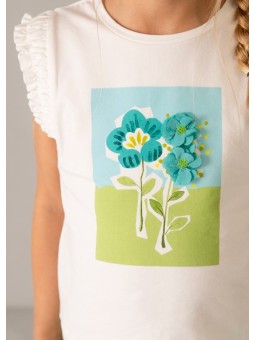MAYORAL BLUZKA T-SHIRT KOSZULKA  DLA DZIEWCZYNKI KREM 3023 /39