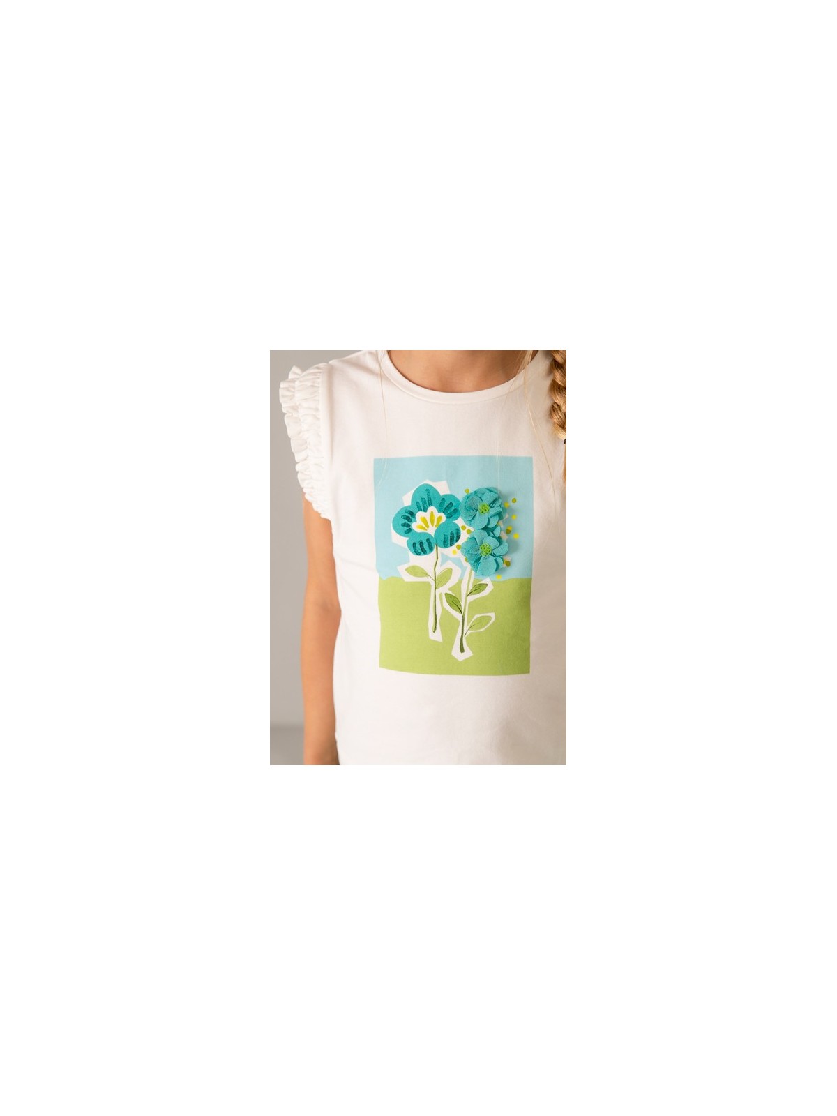 MAYORAL BLUZKA T-SHIRT KOSZULKA  DLA DZIEWCZYNKI KREM 3023 /39