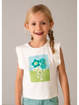 MAYORAL BLUZKA T-SHIRT KOSZULKA TOP DLA DZIEWCZYNKI KREM 3023 /39