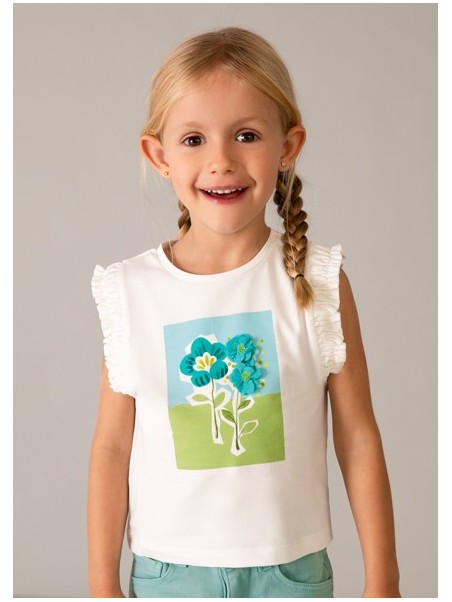 MAYORAL BLUZKA T-SHIRT KOSZULKA  DLA DZIEWCZYNKI KREM 3023 /39