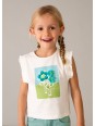 MAYORAL BLUZKA T-SHIRT KOSZULKA  DLA DZIEWCZYNKI KREM 3023 /39