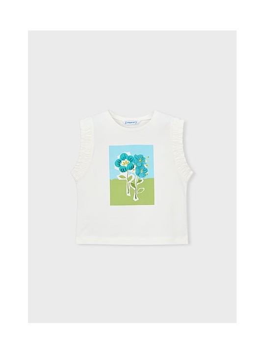 MAYORAL BLUZKA T-SHIRT KOSZULKA  DLA DZIEWCZYNKI KREM 3023 /39