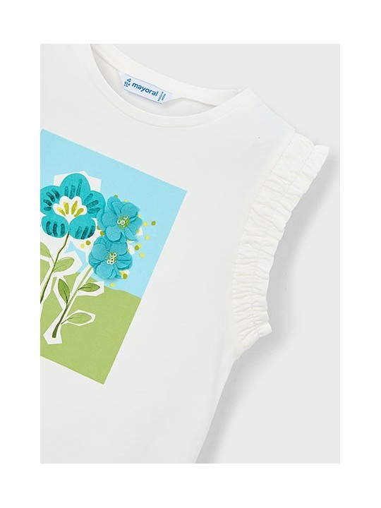 MAYORAL BLUZKA T-SHIRT KOSZULKA  DLA DZIEWCZYNKI KREM 3023 /39