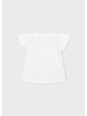 MAYORAL BLUZKA T-SHIRT KOSZULKA NA KRÓTKI RĘKAWEK  DLA DZIEWCZYNKI KREM SYRENKA 3007 /84