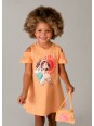 MAYORAL SUKIENKA LETNIA DLA DZIEWCZYNKI Z TOREBKĄ BAWEŁNIANA POMARAŃCZOWY 3941 /10