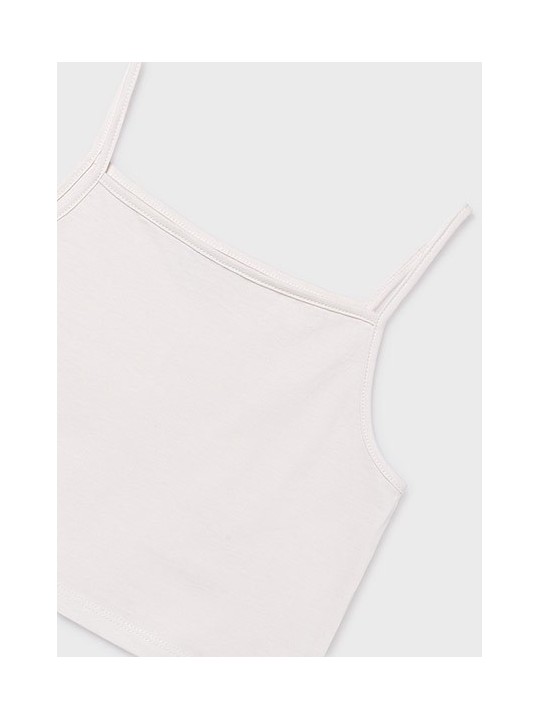 MAYORAL BLUZKA TOP NA KRÓTKI RĘKAW DLA DZIEWCZYNY BEŻ  AŻUROWY 6160 /61