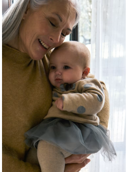 MAYORAL NEWBORN SUKIENKA 2IN1 BEŻ TIUL SZARA 2808