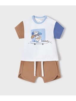 MAYORAL NEWBORN KOMPLET LETNI DLA CHŁOPCA KOSZULKA I SPODNIE 1682 /10