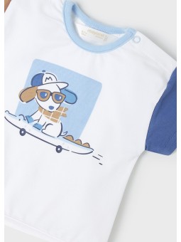 MAYORAL NEWBORN KOMPLET LETNI DLA CHŁOPCA KOSZULKA I SPODNIE 1682 /10