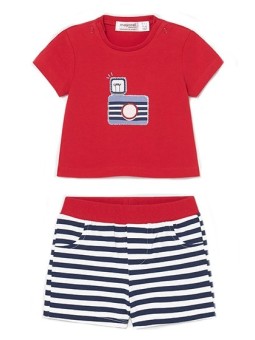 MAYORAL NEWBORN KOMPLET LETNI DLA CHŁOPCA KOSZULKA I SPODNIE  1644 /951