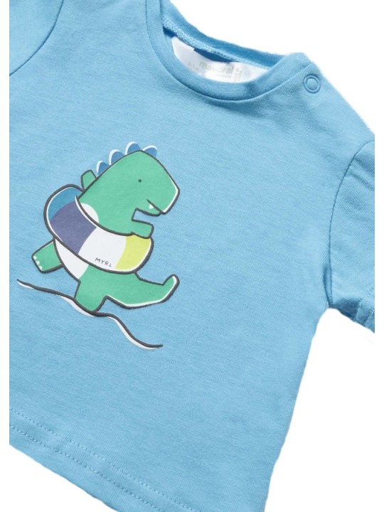 MAYORAL NEWBORN KOMPLET LETNI DLA CHŁOPCA KOSZULKA I SPODENKI KĄPIELOWE 1624