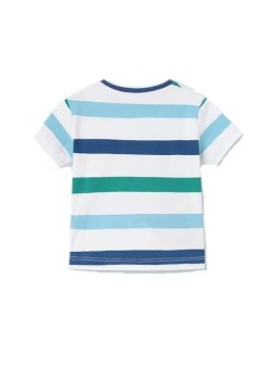 MAYORAL NEWBORN BLUZKA KOSZULKA T-SHIRT NA KRÓTKI RĘKAW DLA CHŁOPCA PASKI DINO 1002