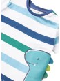 MAYORAL NEWBORN BLUZKA KOSZULKA T-SHIRT NA KRÓTKI RĘKAW DLA CHŁOPCA PASKI DINO 1002