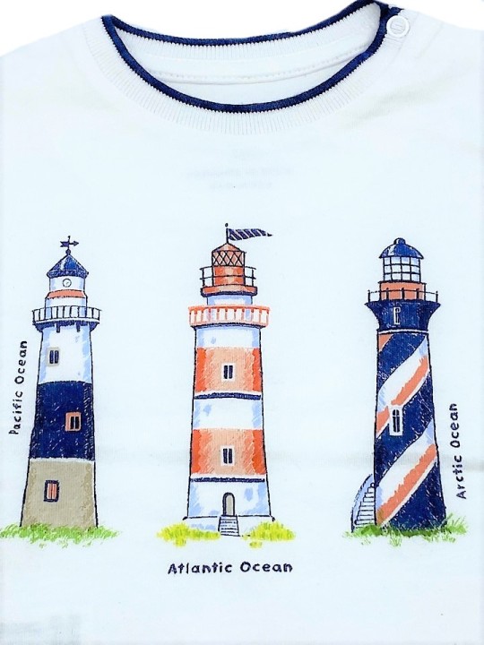 MAYORAL NEWBORN BLUZKA KOSZULKA T-SHIRT NA KRÓTKI RĘKAW DLA CHŁOPCA LATARNIA