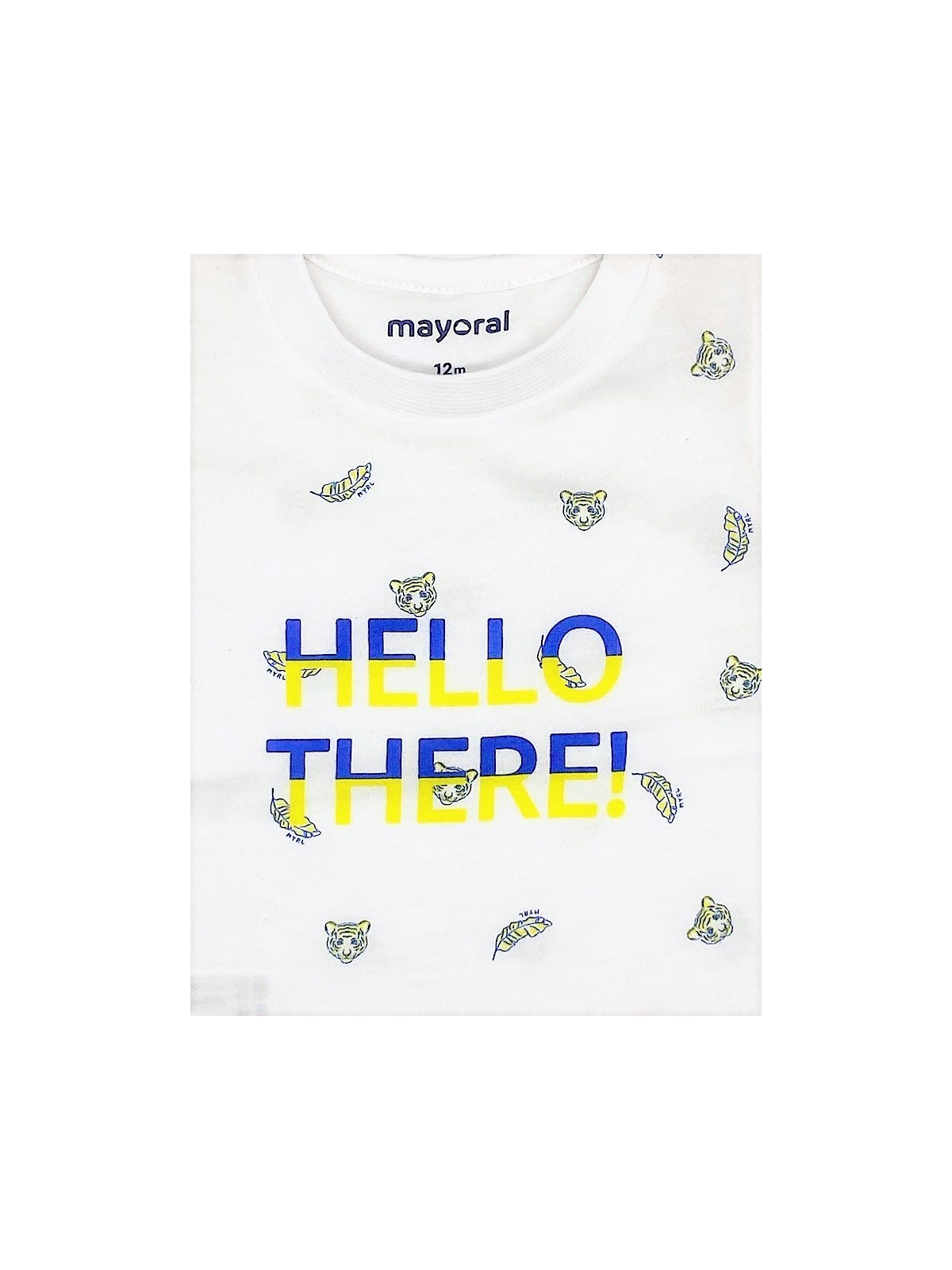MAYORAL NEWBORN BLUZKA KOSZULKA T-SHIRT BEZ RĘKAWA DLA CHŁOPCA TYGRYSY