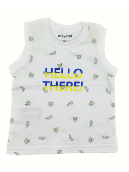 MAYORAL NEWBORN BLUZKA KOSZULKA T-SHIRT BEZ RĘKAWA DLA CHŁOPCA TYGRYSY