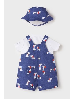 MAYORAL OGRODNICZKI PLUS BLUZECZKA  KAPELUSZ PIESKI OGRODNICZKI01