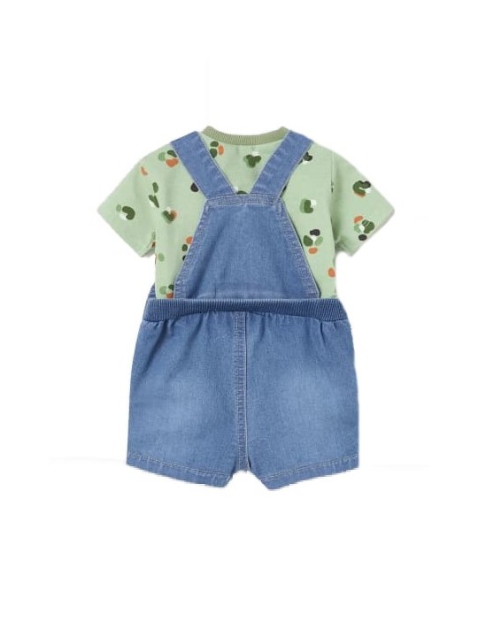 MAYORAL NEWBORN SPODENKI OGRODNICZKI DLA CHŁOPCA  PLUS BLUZKA 1628