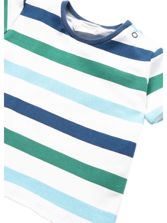 MAYORAL NEWBORN SPODENKI OGRODNICZKI DLA CHŁOPCA  PLUS BLUZKA 1628 /1