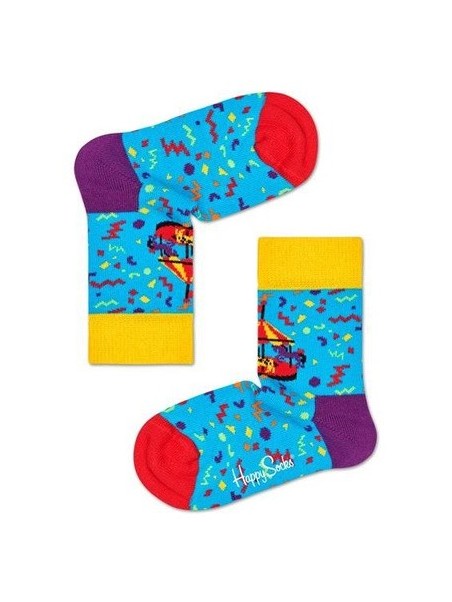HAPPY SOCKS SKARPETKI NIEBIESKIE W KOLOROWE WZORY KCRL01-6700
