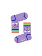 HAPPY SOCKS SKARPETKI FIOLETOWE W KOLOROWE WZORY TĘCZA Rainbow Rib KHAR14-5000