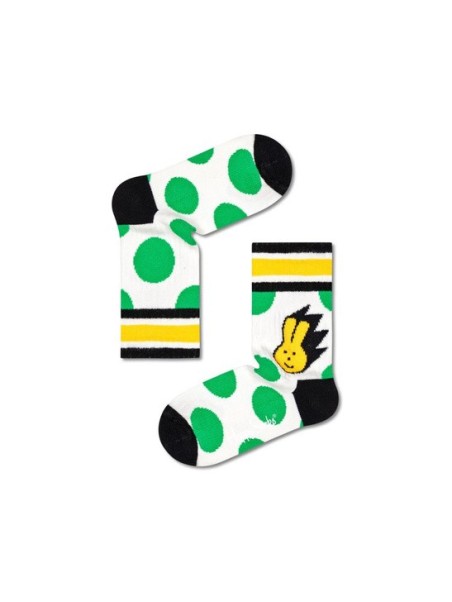 HAPPY SOCKS SKARPETKI KREM W KOLOROWE WZORY KRÓLIK Bunny Rib KBUN14-1300