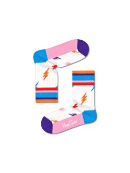 HAPPY SOCKS SKARPETKI KREM W KOLOROWE WZORY BŁYSKAWICE Lightning Rib KLGT14-1300