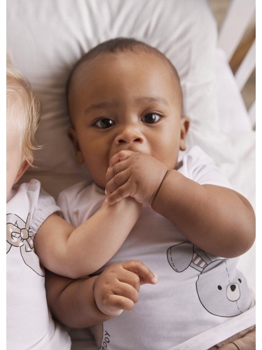 MAYORAL NEWBORN KOMPLET LETNI DLA CHŁOPCA KOSZULKA I SPODNIE MISIE 1206/49