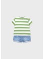 MAYORAL NEWBORN KOMPLET LETNI DLA CHŁOPCA KOSZULKA W PASKI I SPODNIE JEANS 1209/39