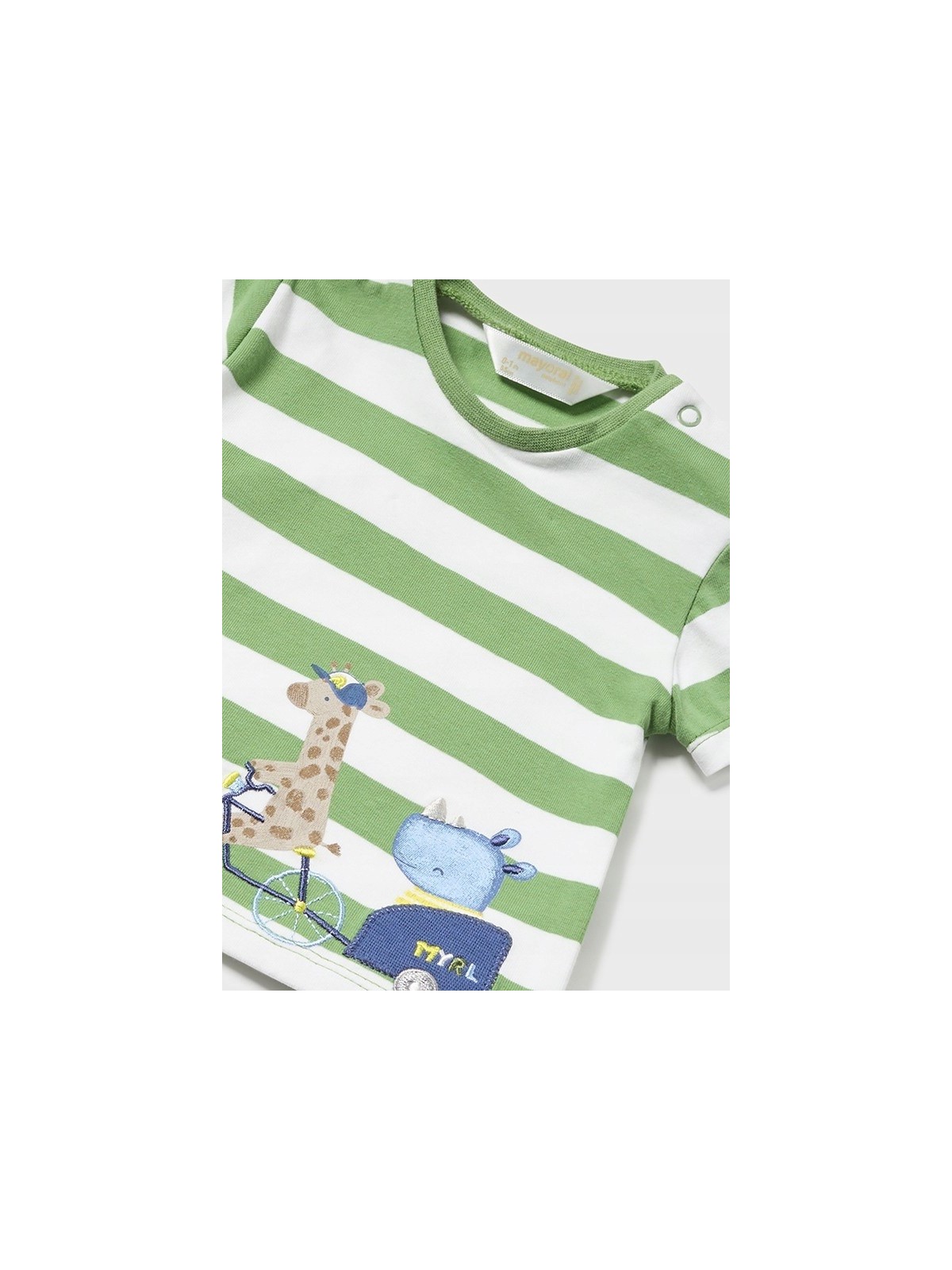 MAYORAL NEWBORN KOMPLET LETNI DLA CHŁOPCA KOSZULKA W PASKI I SPODNIE JEANS 1209/39