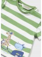 MAYORAL NEWBORN KOMPLET LETNI DLA CHŁOPCA KOSZULKA W PASKI I SPODNIE JEANS 1209/39