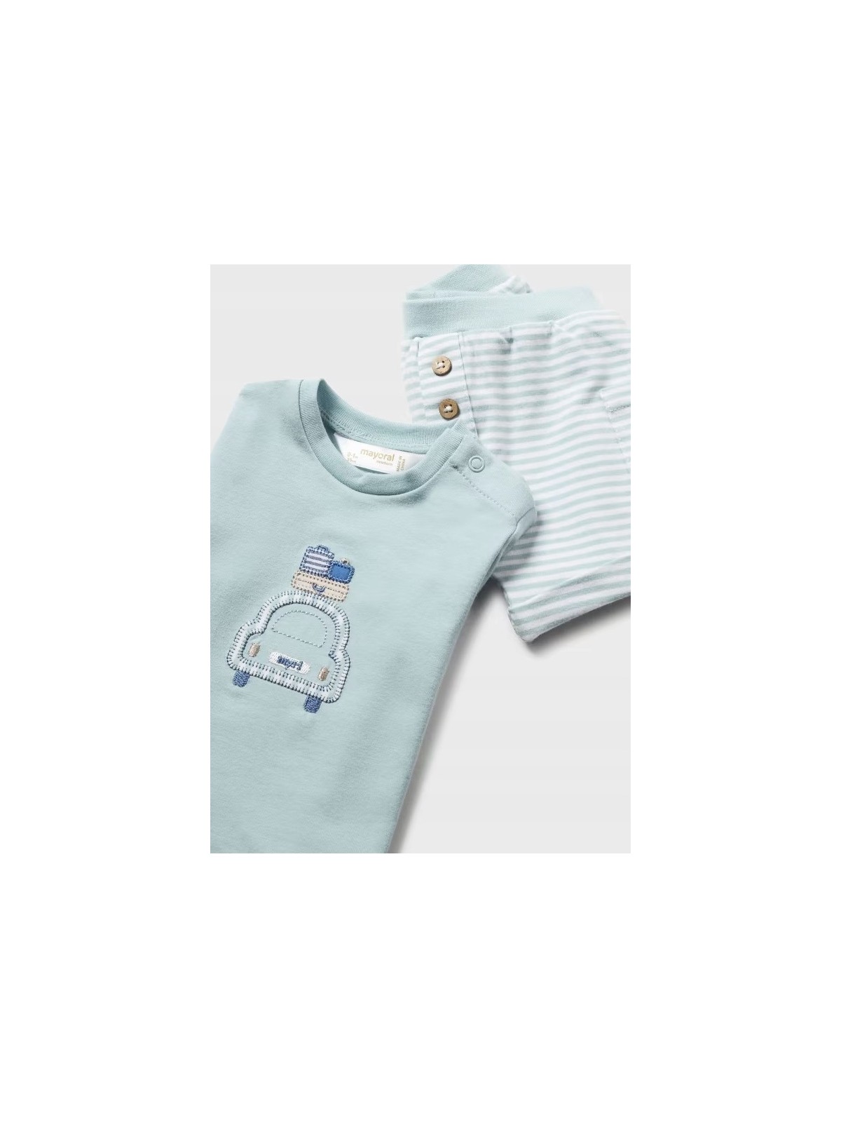 MAYORAL NEWBORN KOMPLET LETNI DLA CHŁOPCA KOSZULKA PLUS SPODENKI 1627/65