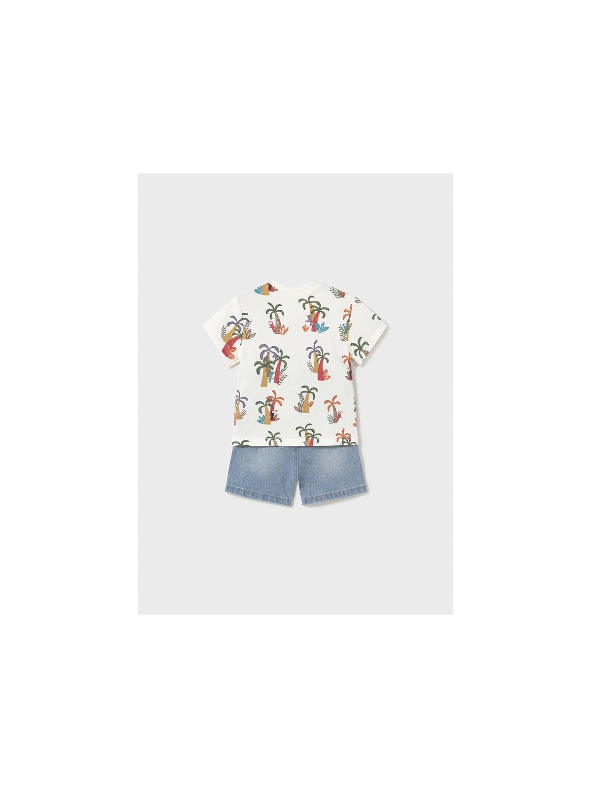 MAYORAL NEWBORN KOMPLET LETNI DLA CHŁOPCA KOSZULKA PLUS SPODENKI JEANS 1216/72