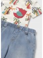 MAYORAL NEWBORN KOMPLET LETNI DLA CHŁOPCA KOSZULKA PLUS SPODENKI JEANS 1216/72
