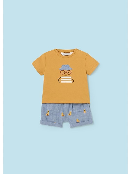 MAYORAL NEWBORN KOMPLET LETNI DLA CHŁOPCA KOSZULKA PLUS SPODENKI  1208/64