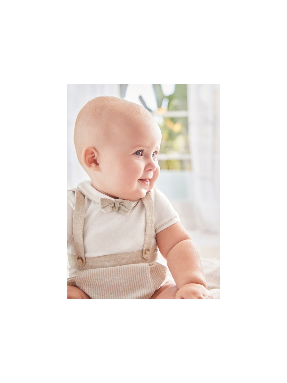 MAYORAL NEWBORN PAJAC RAMPERS Z MUSZKĄ  DLA CHŁOPCA BEŻ PASECZKI 1636/95