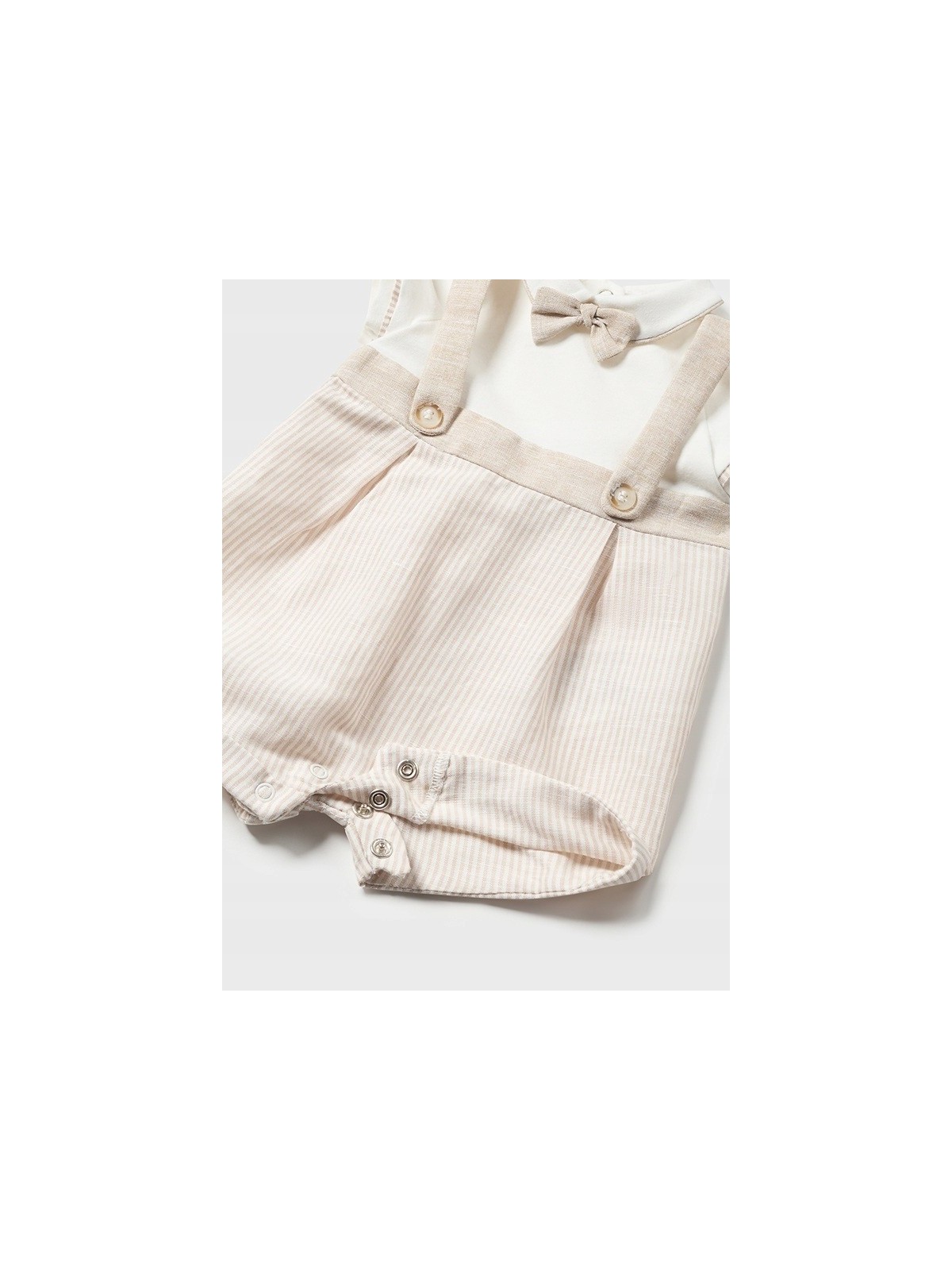 MAYORAL NEWBORN PAJAC RAMPERS Z MUSZKĄ  DLA CHŁOPCA BEŻ PASECZKI 1636/95