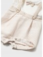 MAYORAL NEWBORN PAJAC RAMPERS Z MUSZKĄ  DLA CHŁOPCA BEŻ PASECZKI 1636/95