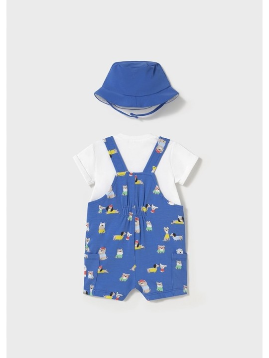 MAYORAL OGRODNICZKI PLUS BLUZECZKA  KAPELUSZ PIESKI 1624/85