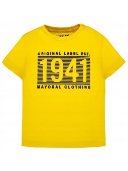 MAYORAL BABY  BLUZKA KOSZULKA T-SHIRT NA KRÓTKI RĘKAW DLA CHŁOPCA ŻÓŁTA 106/24