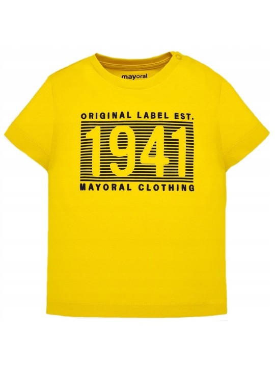 MAYORAL BABY  BLUZKA KOSZULKA T-SHIRT NA KRÓTKI RĘKAW DLA CHŁOPCA ŻÓŁTA 106/24