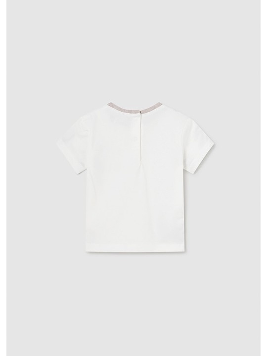 MAYORAL NEWBORN BLUZKA KOSZULKA T-SHIRT NA KRÓTKI RĘKAW DLA CHŁOPCA BEŻ KREM 1072/66